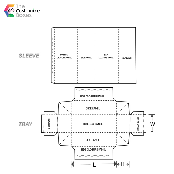 Tray & sleeve box dimensions